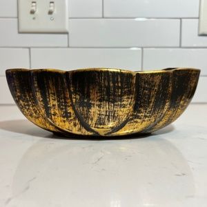 Vintage Stangl Pottery Black Gold 24K Bowl #2064 Made in NJ USA 1957-1969 EUC